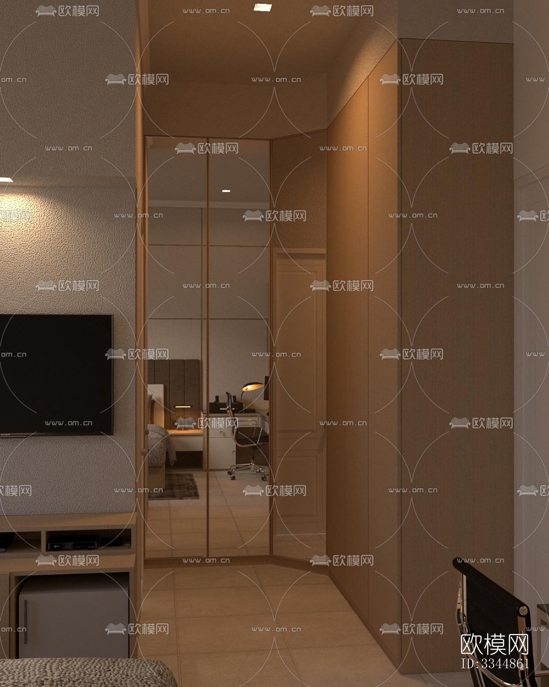 现代卧室效果图下载（渲染图6）