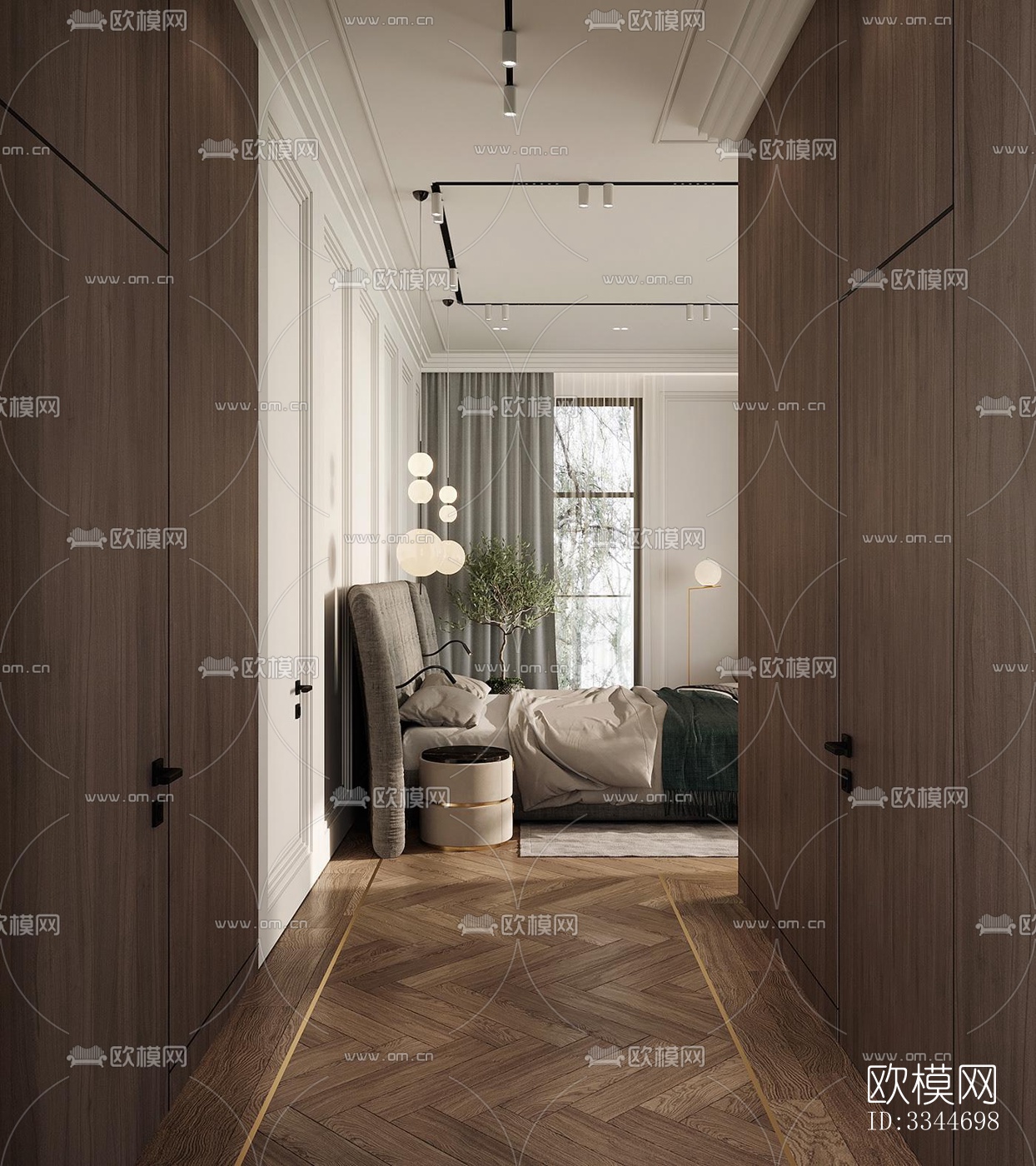 现代卧室效果图下载（渲染图8）