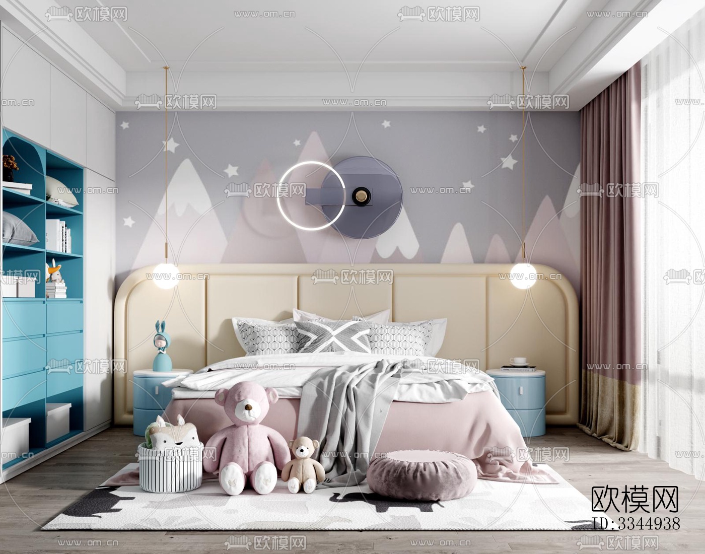 现代卧室效果图下载（渲染图4）