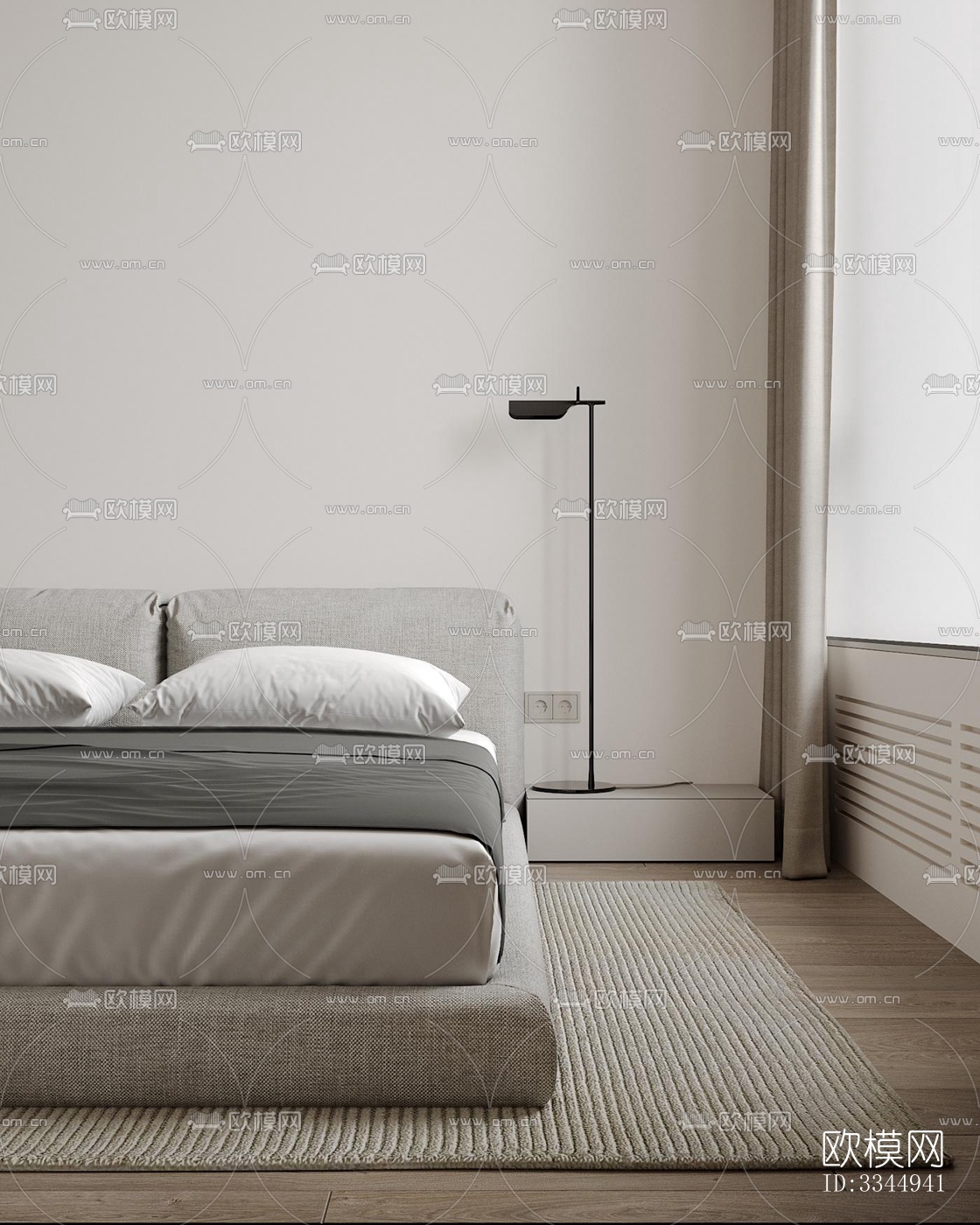 现代卧室效果图下载（渲染图2）