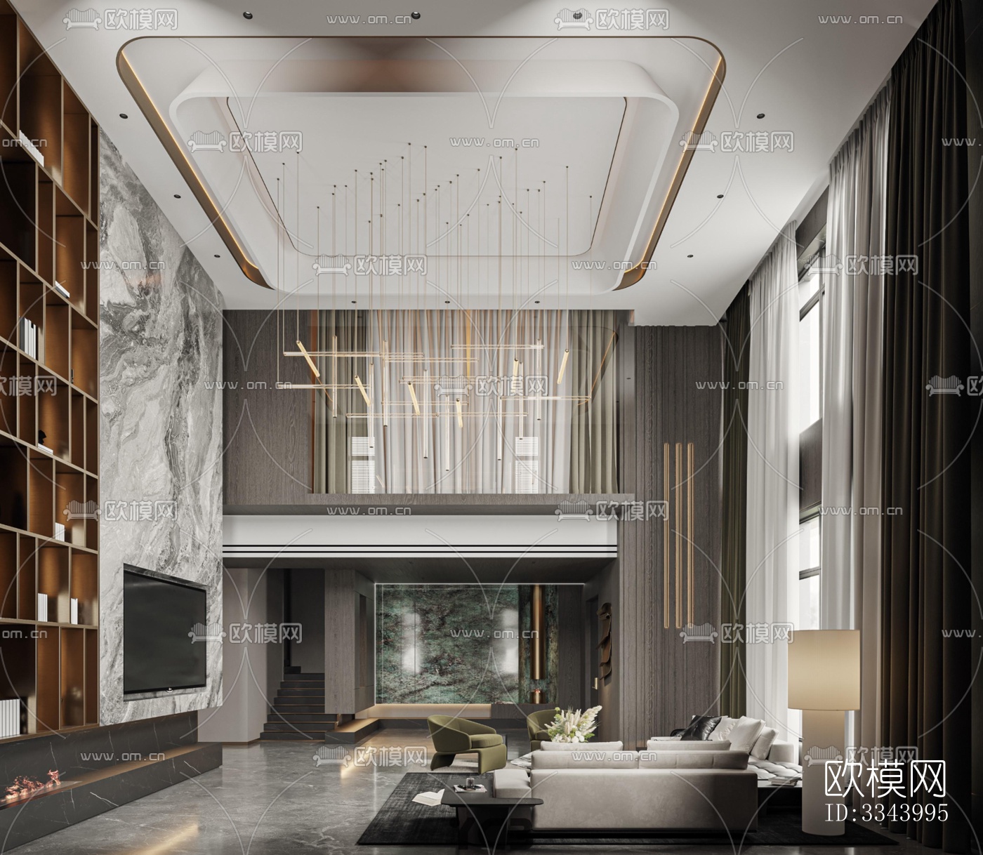 现代别墅效果图下载（渲染图1）