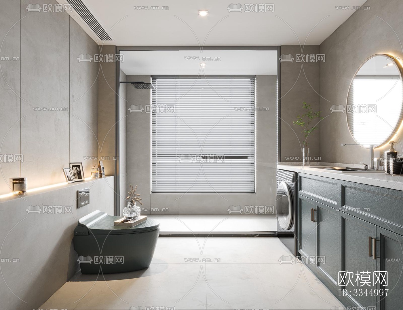 现代卫生间效果图下载（渲染图4）