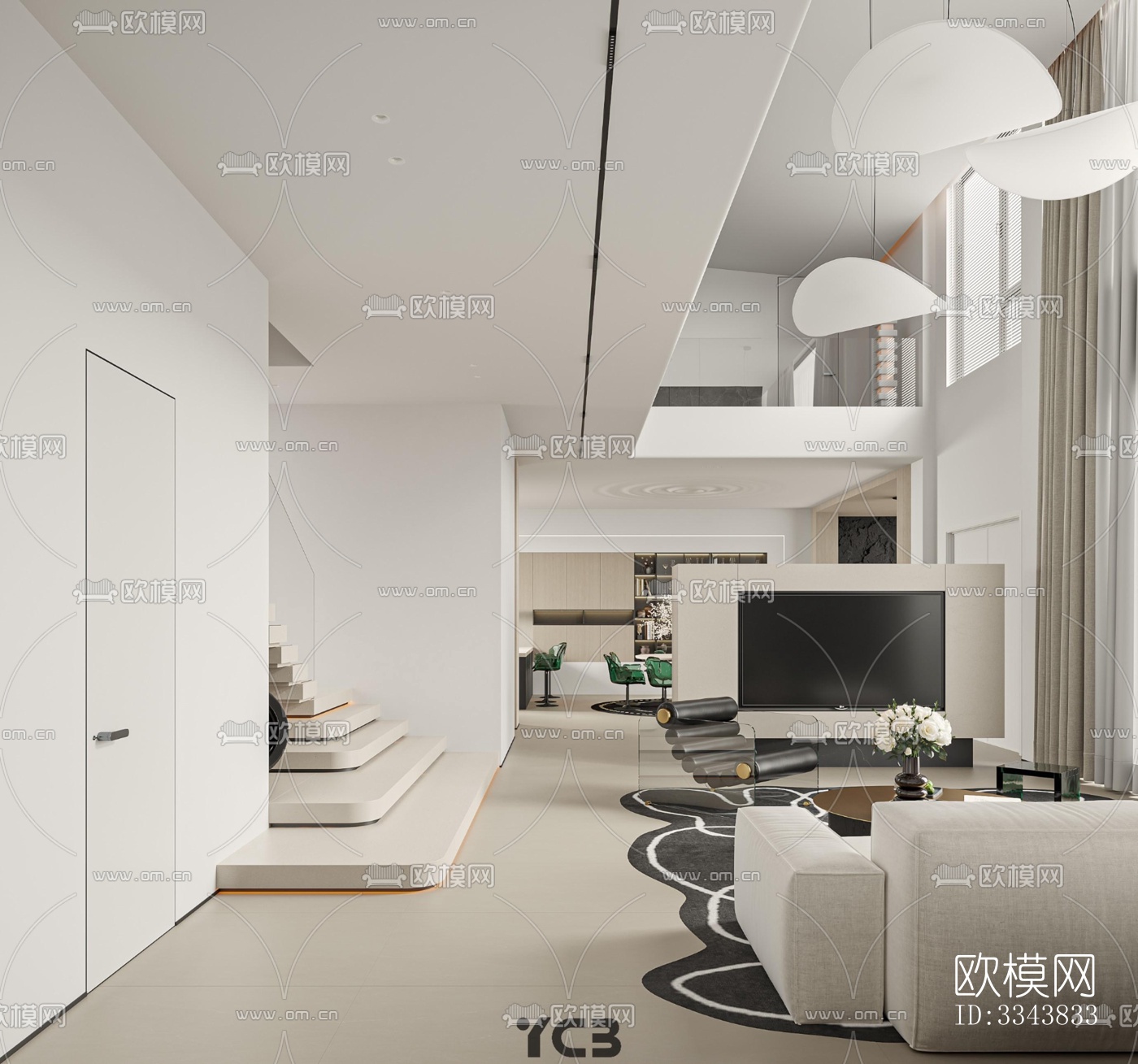 现代别墅效果图下载（渲染图1）