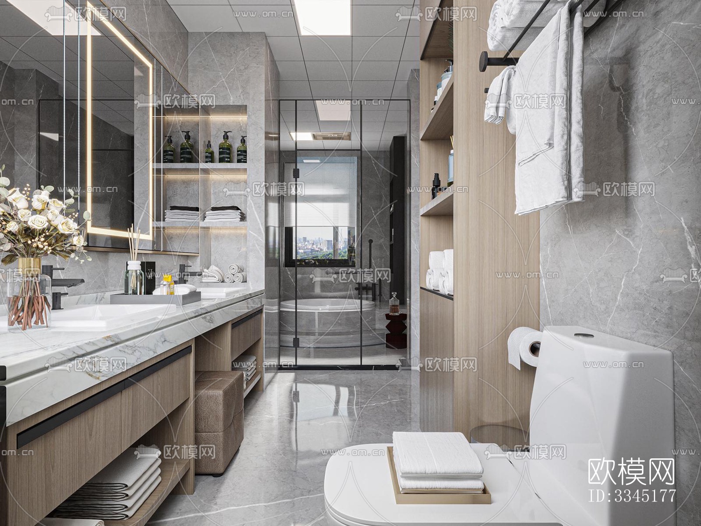 现代卫生间效果图下载（渲染图4）