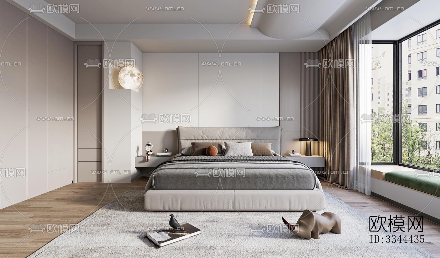 现代卧室效果图下载（渲染图17）