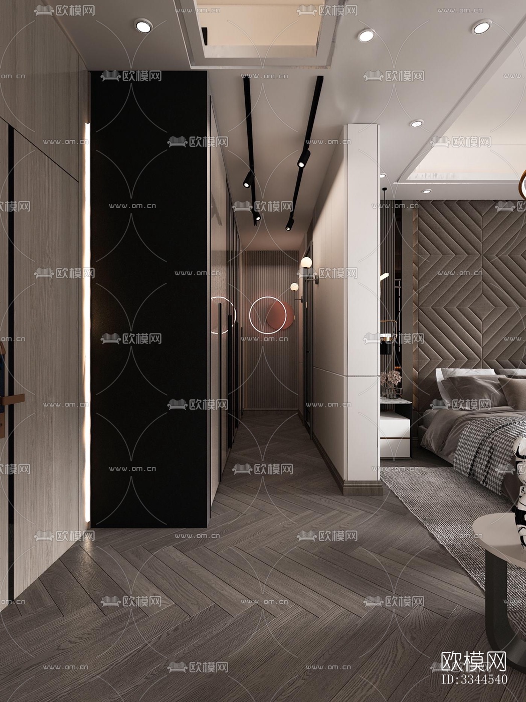 现代卧室效果图下载（渲染图5）