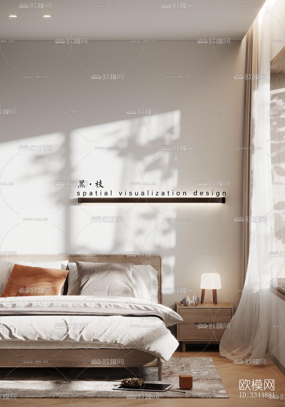 现代卧室效果图下载（渲染图4）