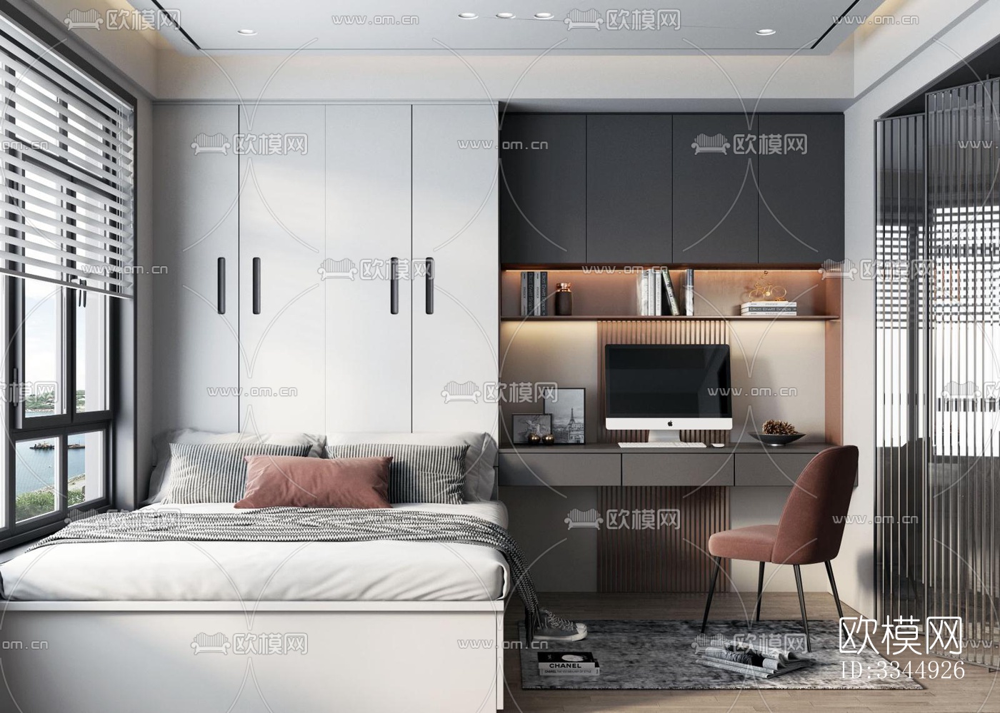 现代卧室效果图下载（渲染图12）