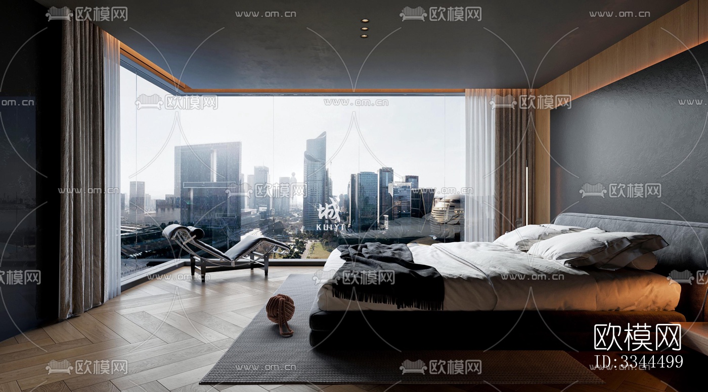 现代卧室效果图下载（渲染图9）