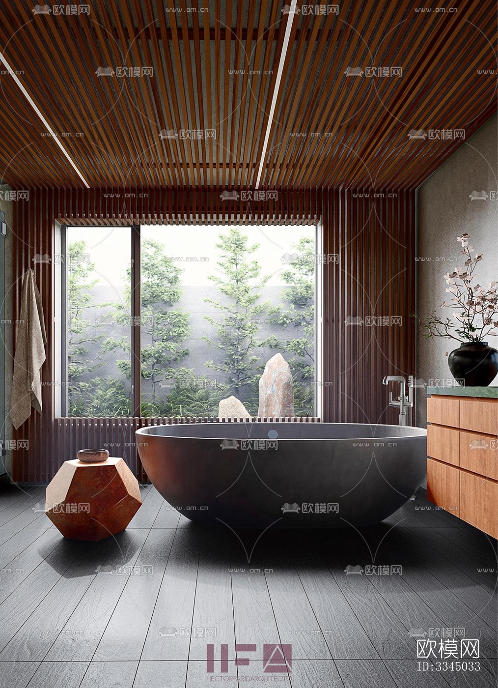 现代卫生间效果图下载（渲染图2）