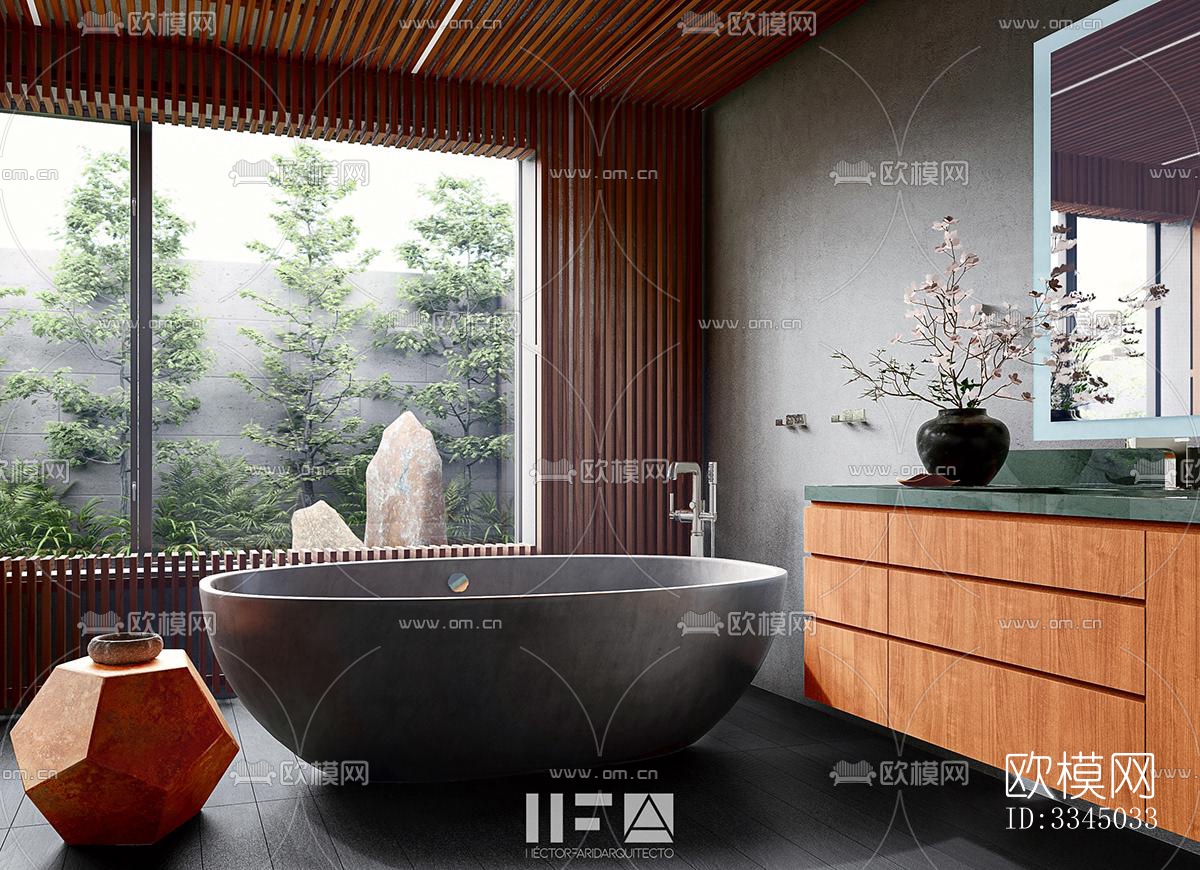 现代卫生间效果图下载（渲染图3）