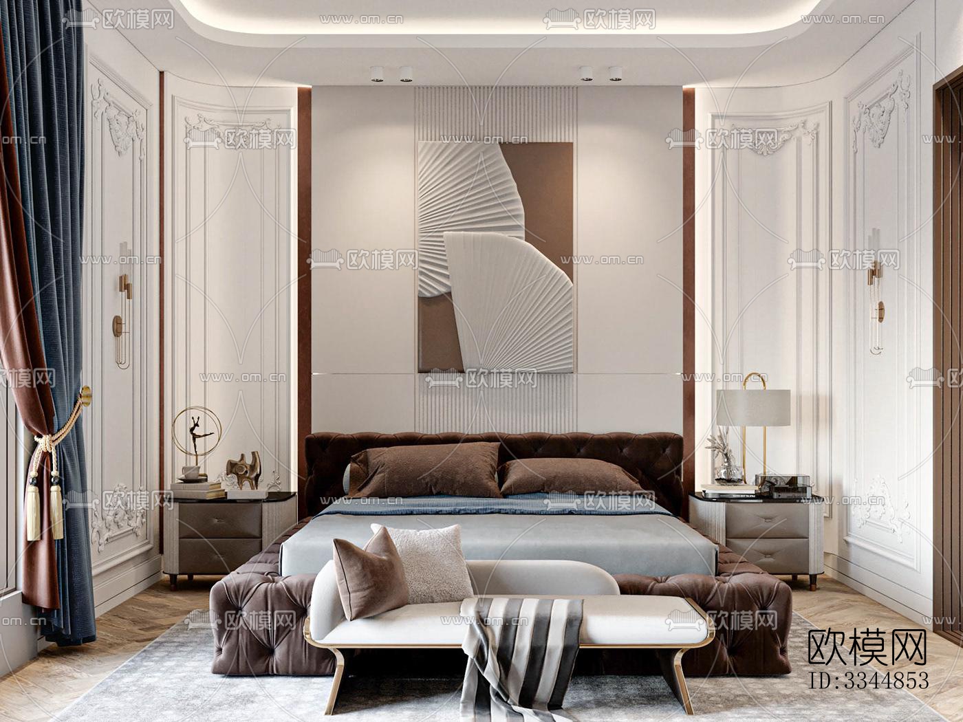 现代卧室效果图下载（渲染图2）