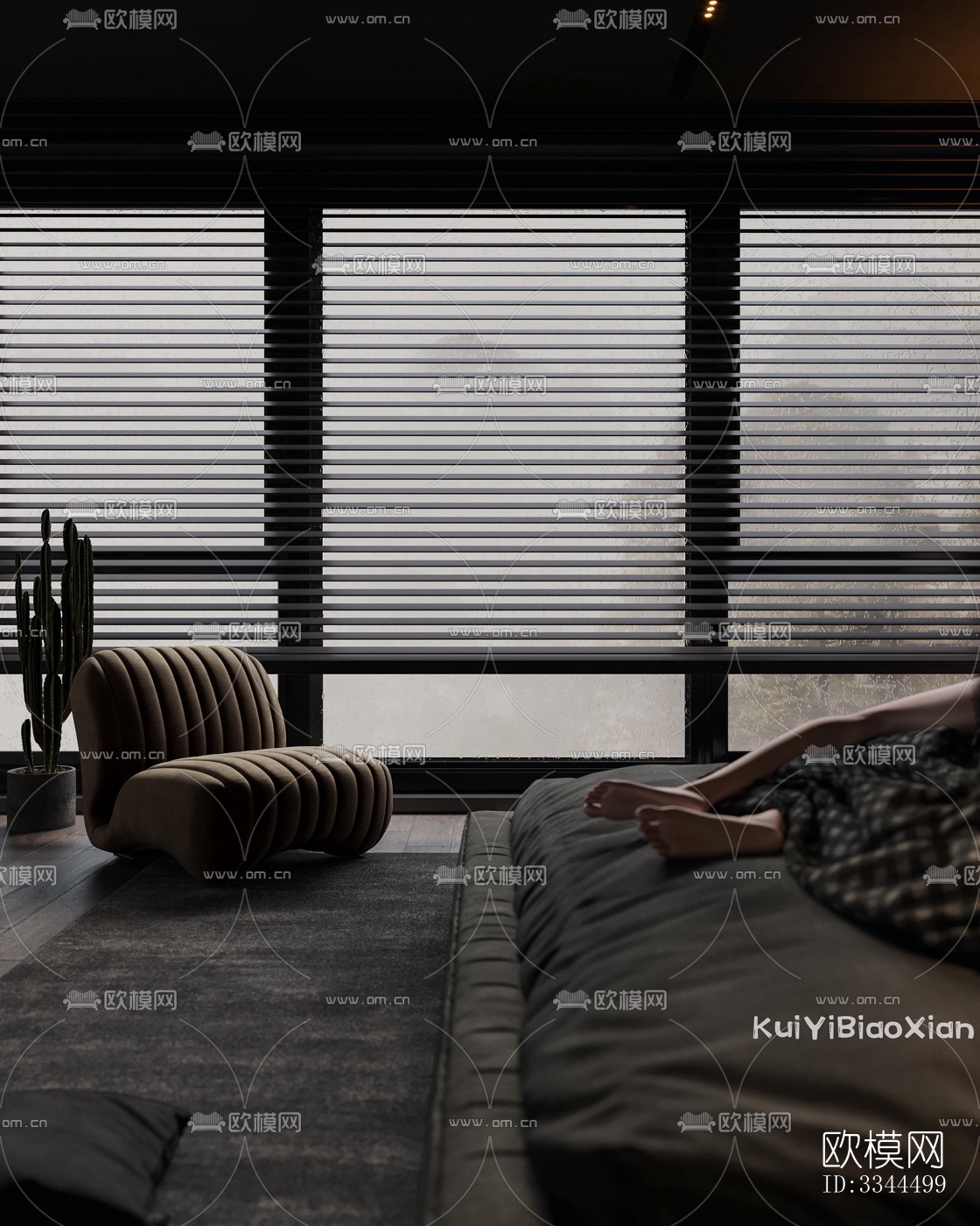 现代卧室效果图下载（渲染图5）