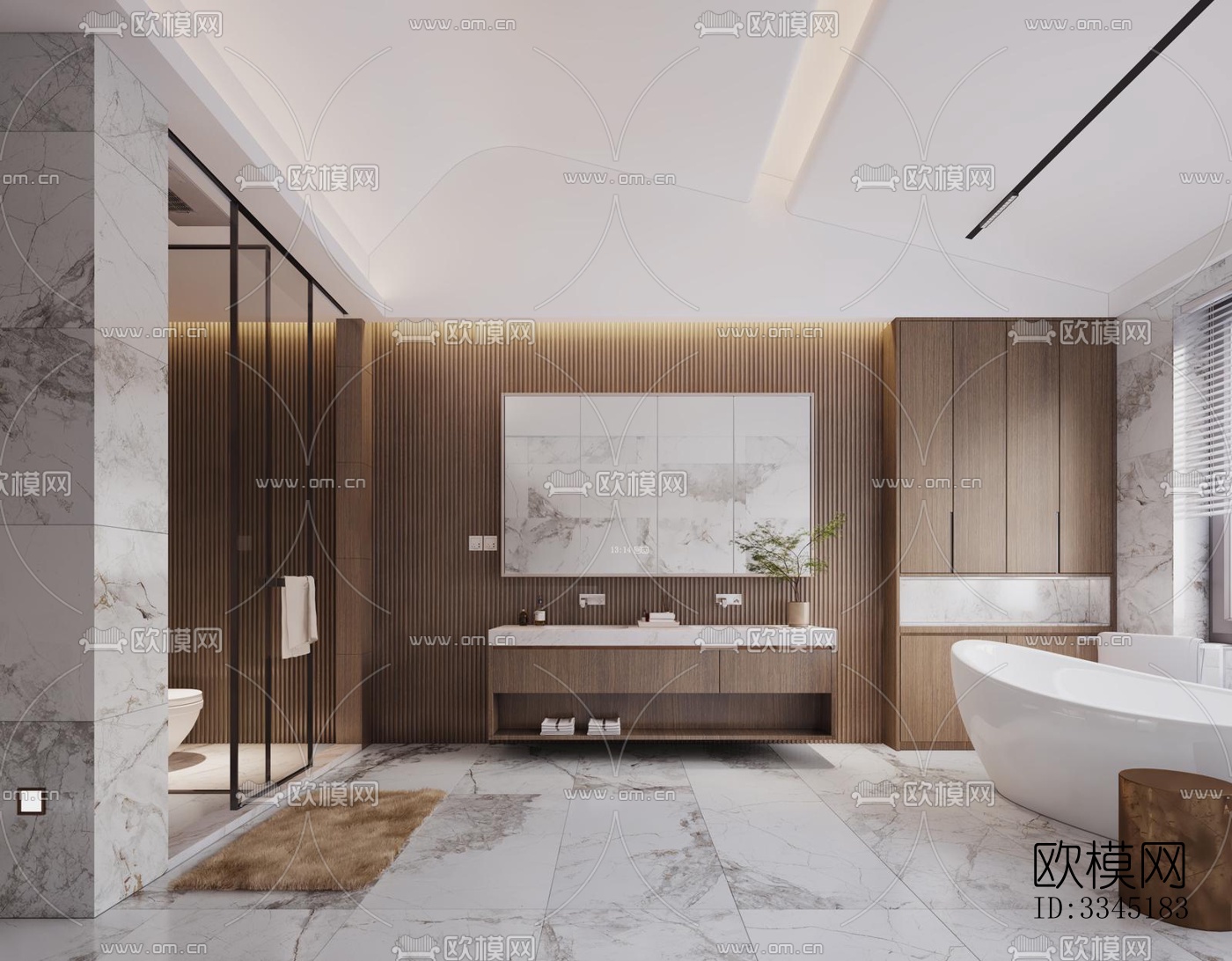 现代卫生间效果图下载（渲染图8）