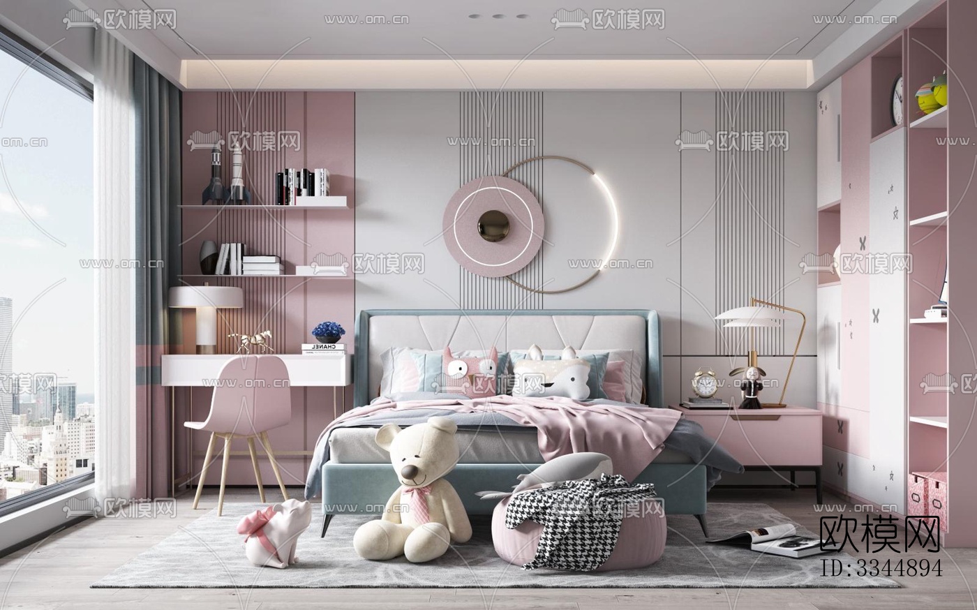 现代卧室效果图下载（渲染图3）