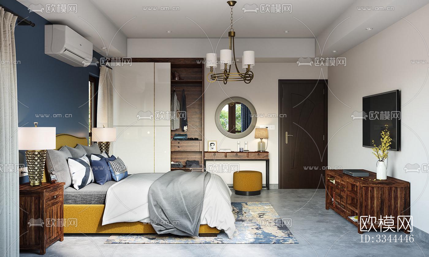 现代卧室效果图下载（渲染图4）