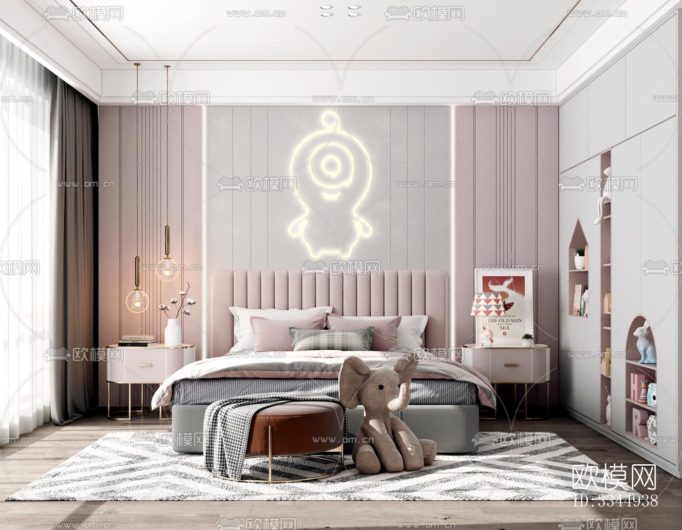 现代卧室效果图下载（渲染图9）