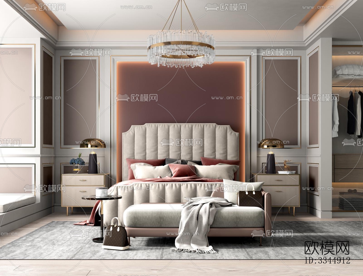 现代卧室效果图下载（渲染图13）