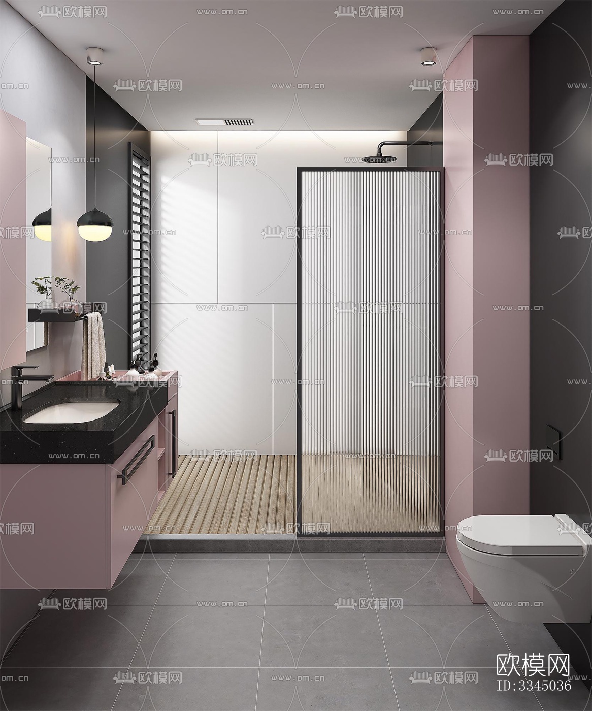 现代卫生间效果图下载（渲染图7）