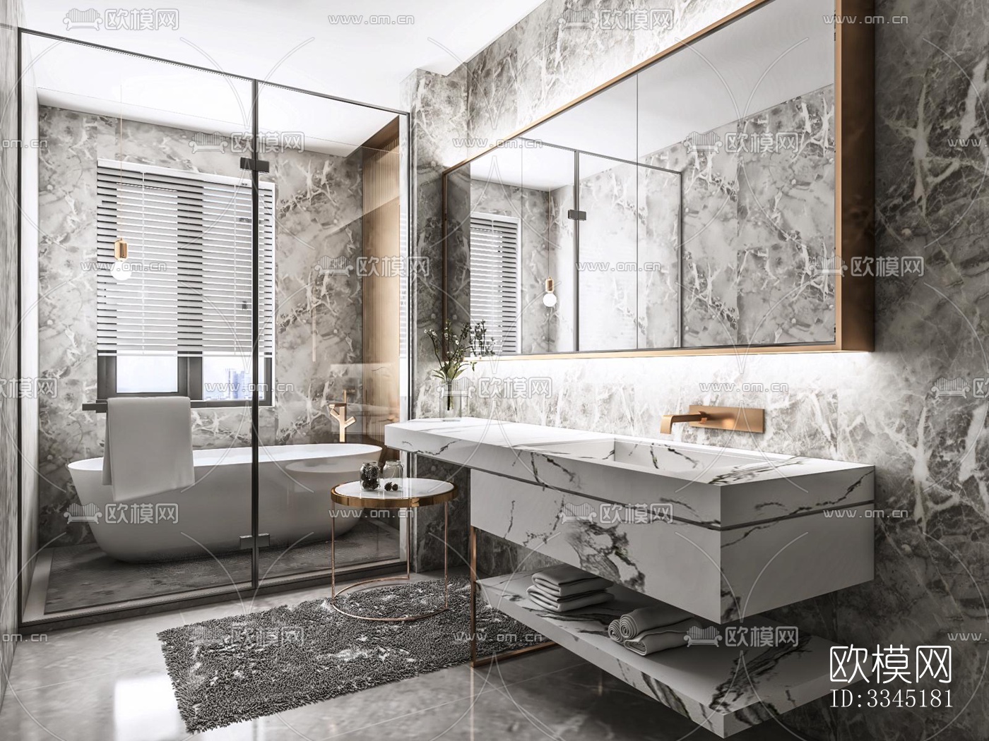 现代卫生间效果图下载（渲染图5）