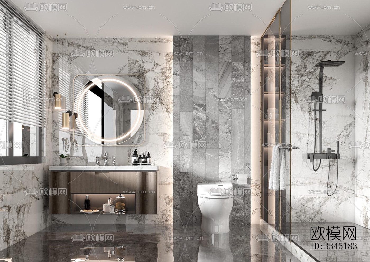 现代卫生间效果图下载（渲染图5）