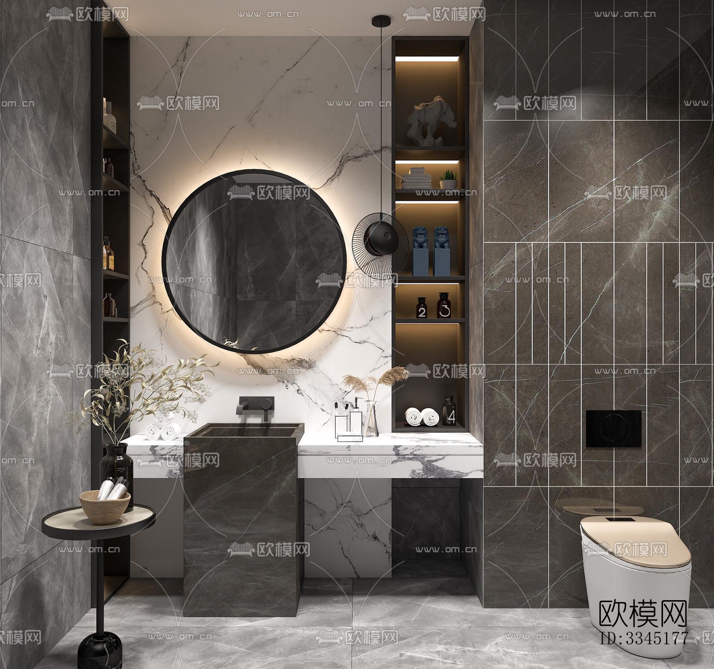 现代卫生间效果图下载（渲染图6）