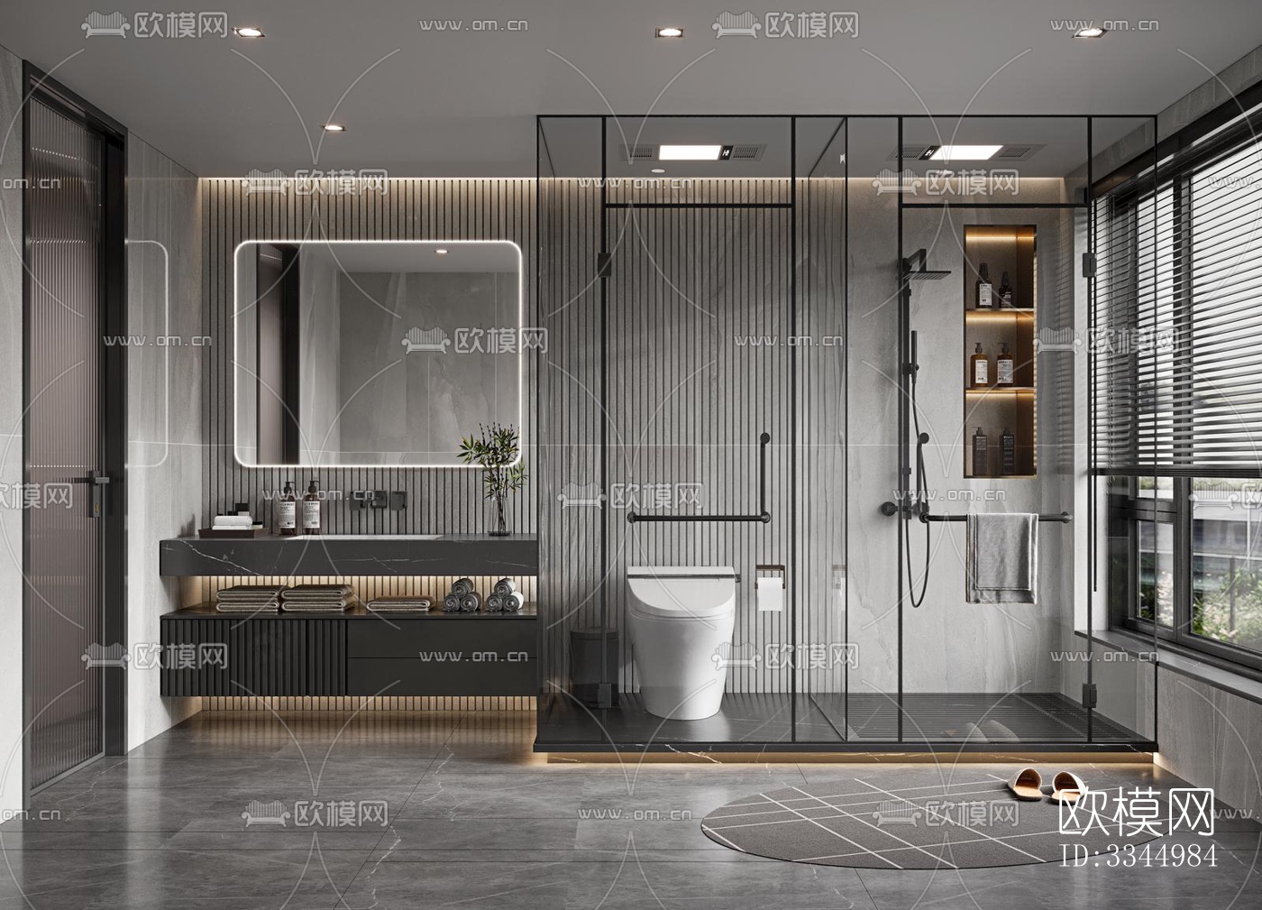 现代卫生间效果图下载（渲染图11）