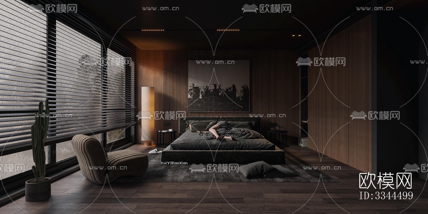 现代卧室效果图下载（渲染图8）