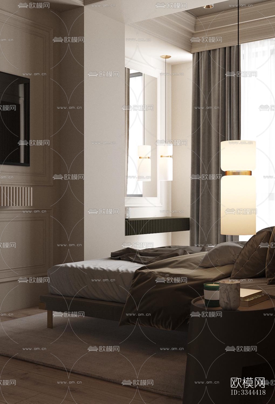 现代卧室效果图下载（渲染图5）