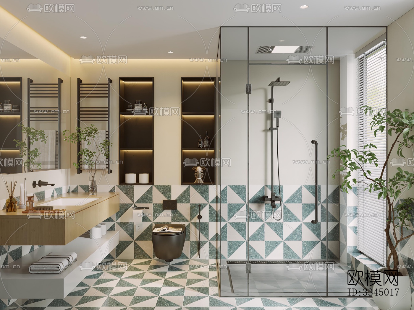 现代卫生间效果图下载（渲染图6）