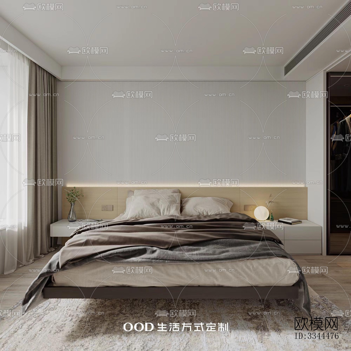 现代卧室效果图下载（渲染图7）