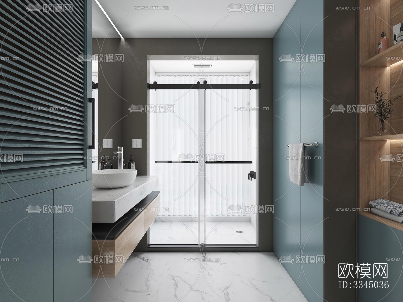 现代卫生间效果图下载（渲染图5）