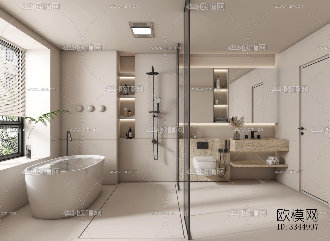 现代卫生间效果图下载（渲染图7）