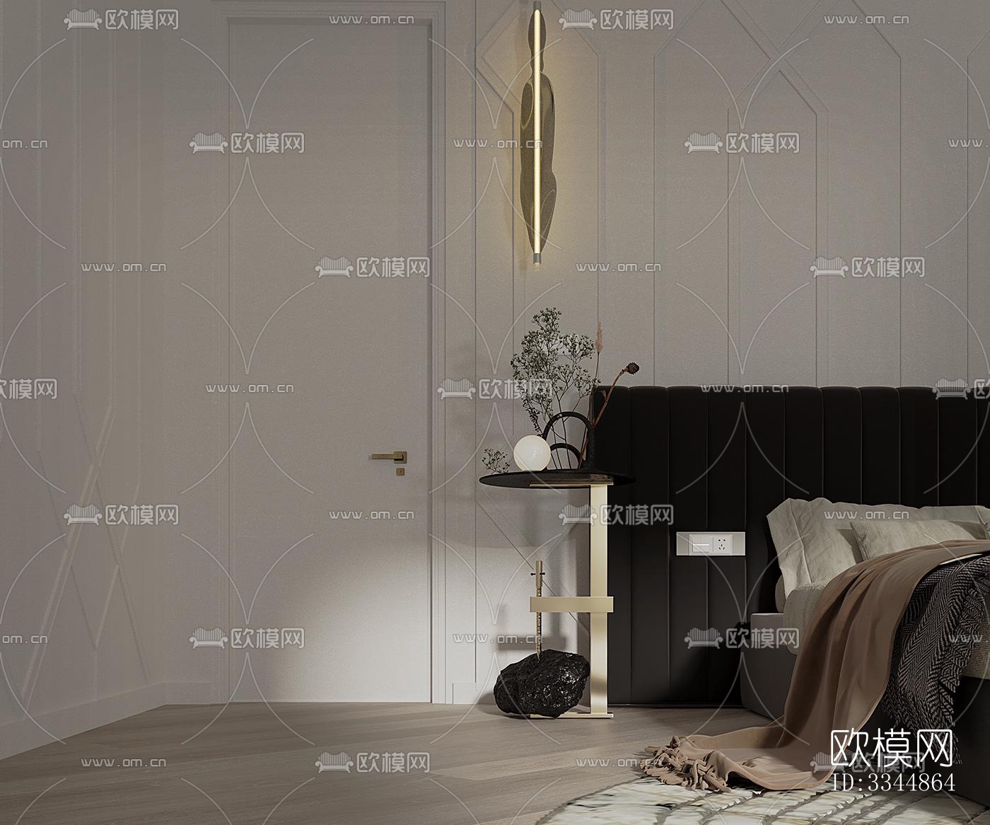 现代卧室效果图下载（渲染图3）