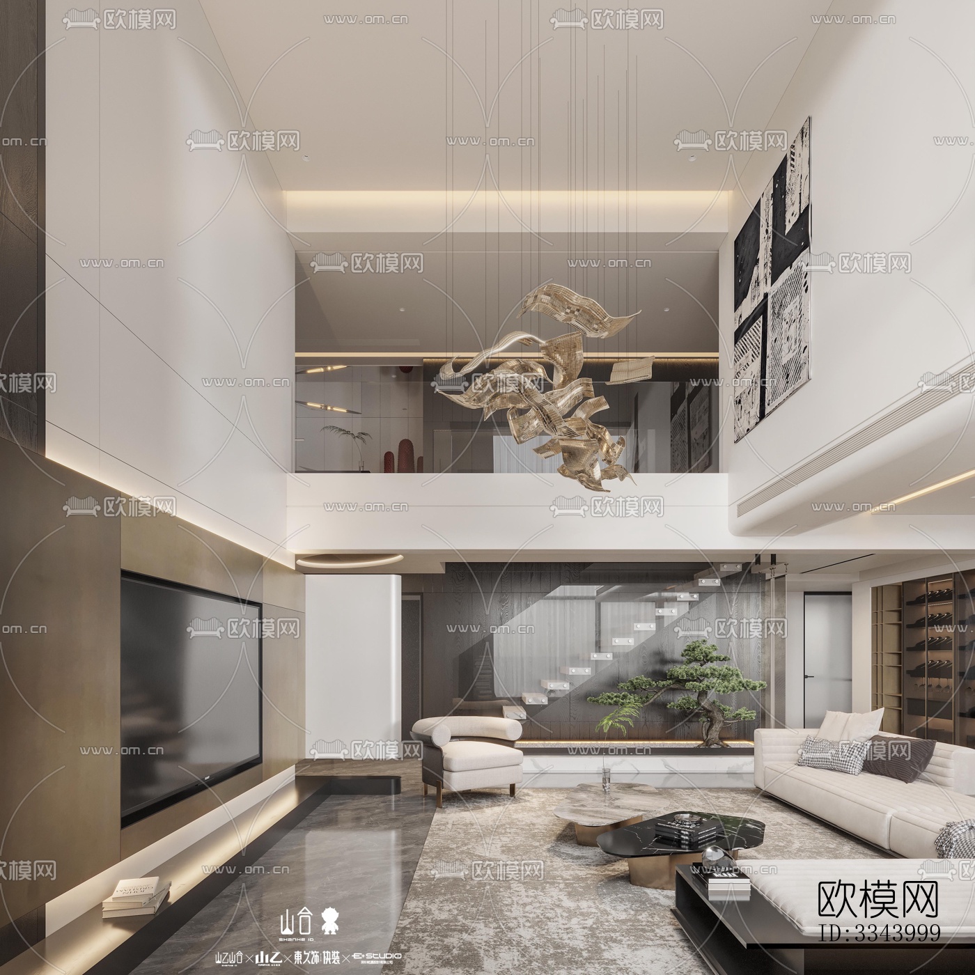 现代别墅效果图下载（渲染图1）