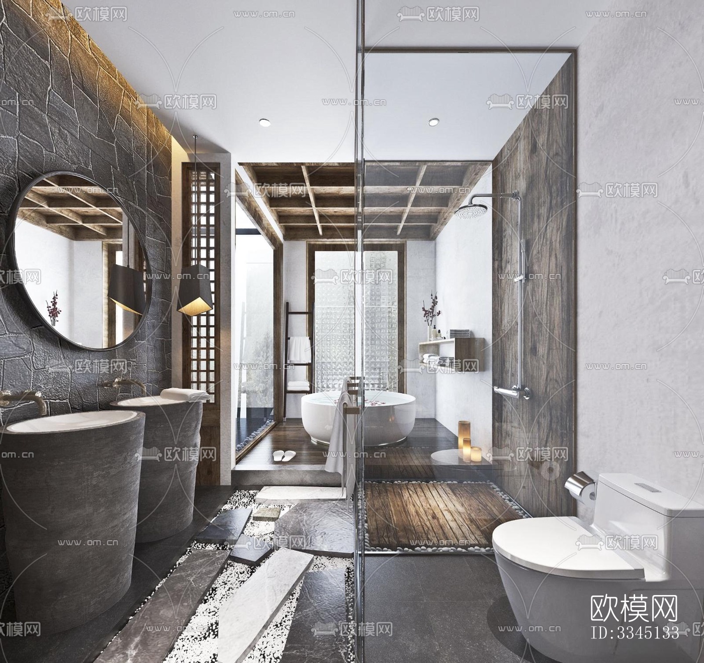现代卫生间效果图下载（渲染图9）