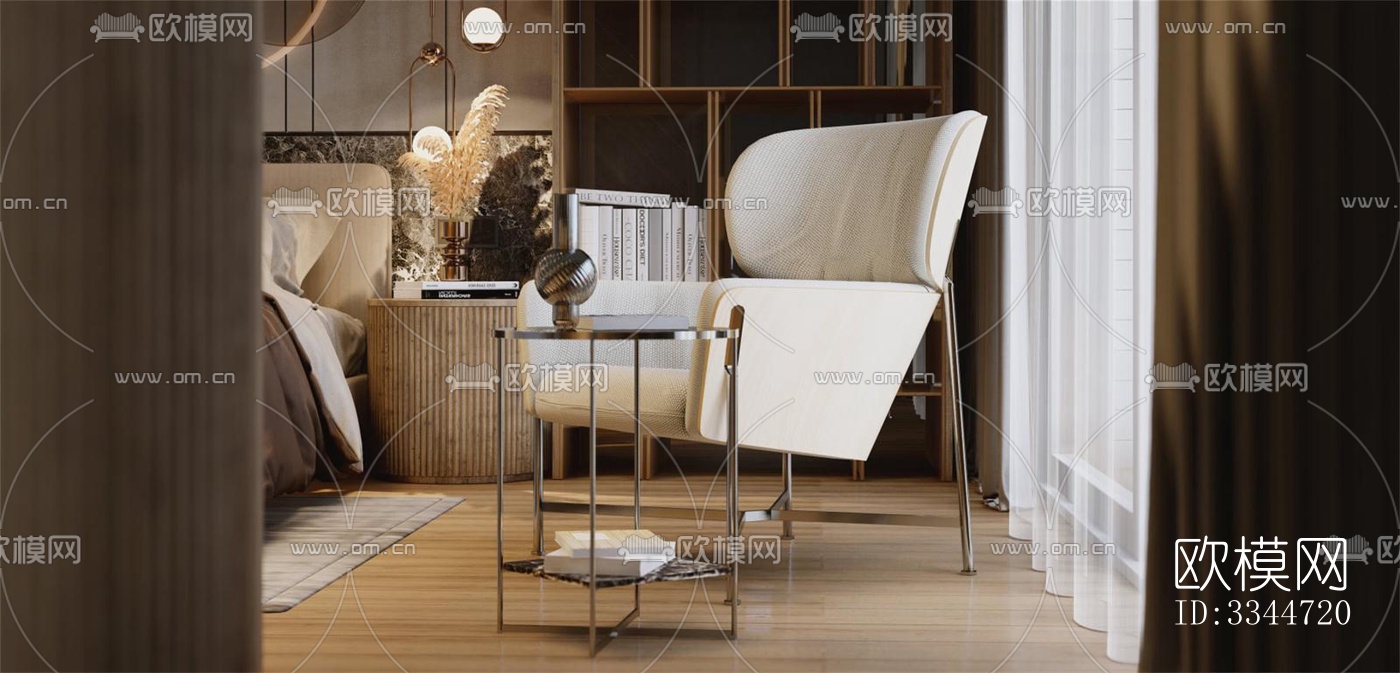 现代卧室效果图下载（渲染图6）