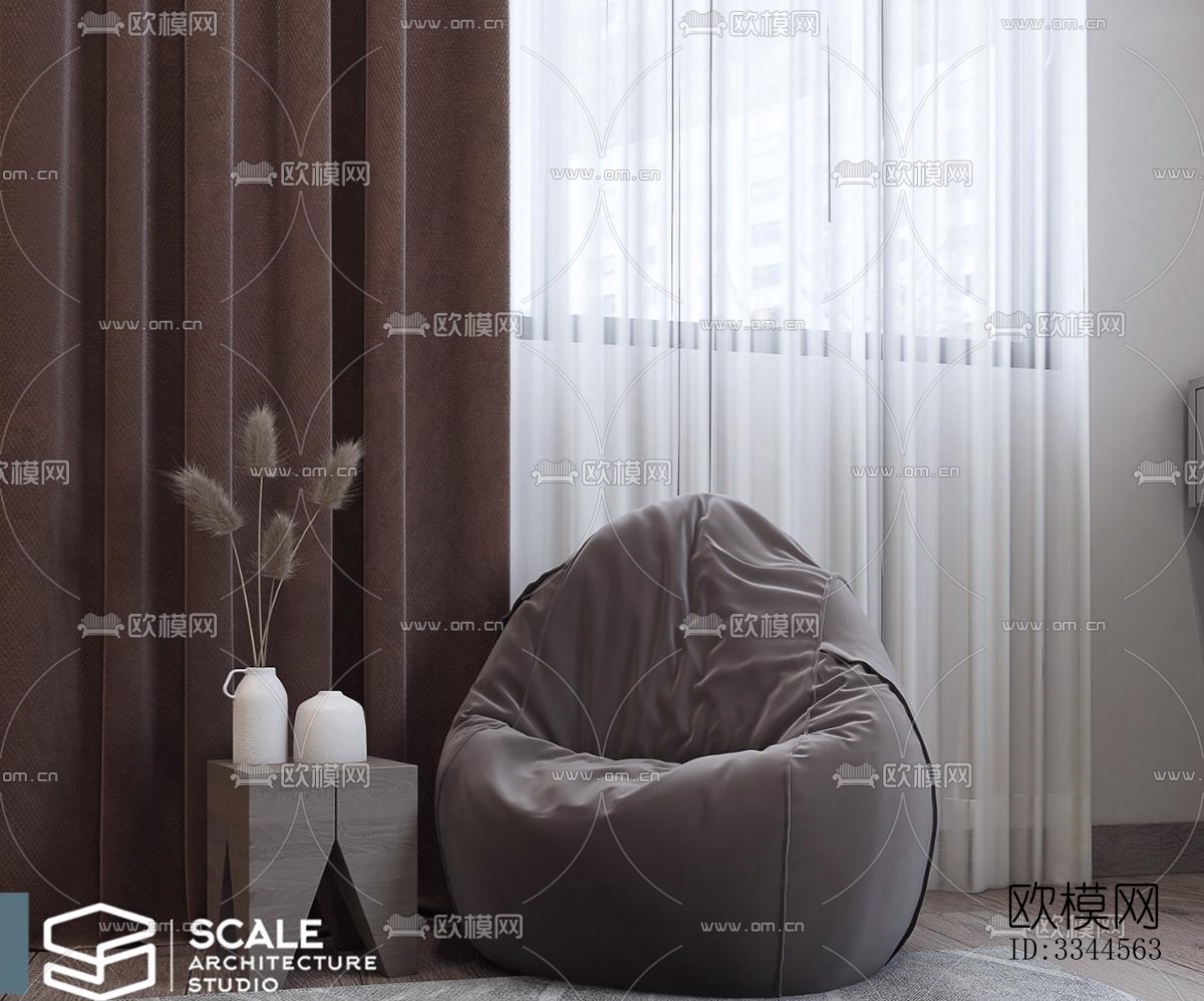 现代卧室效果图下载（渲染图6）