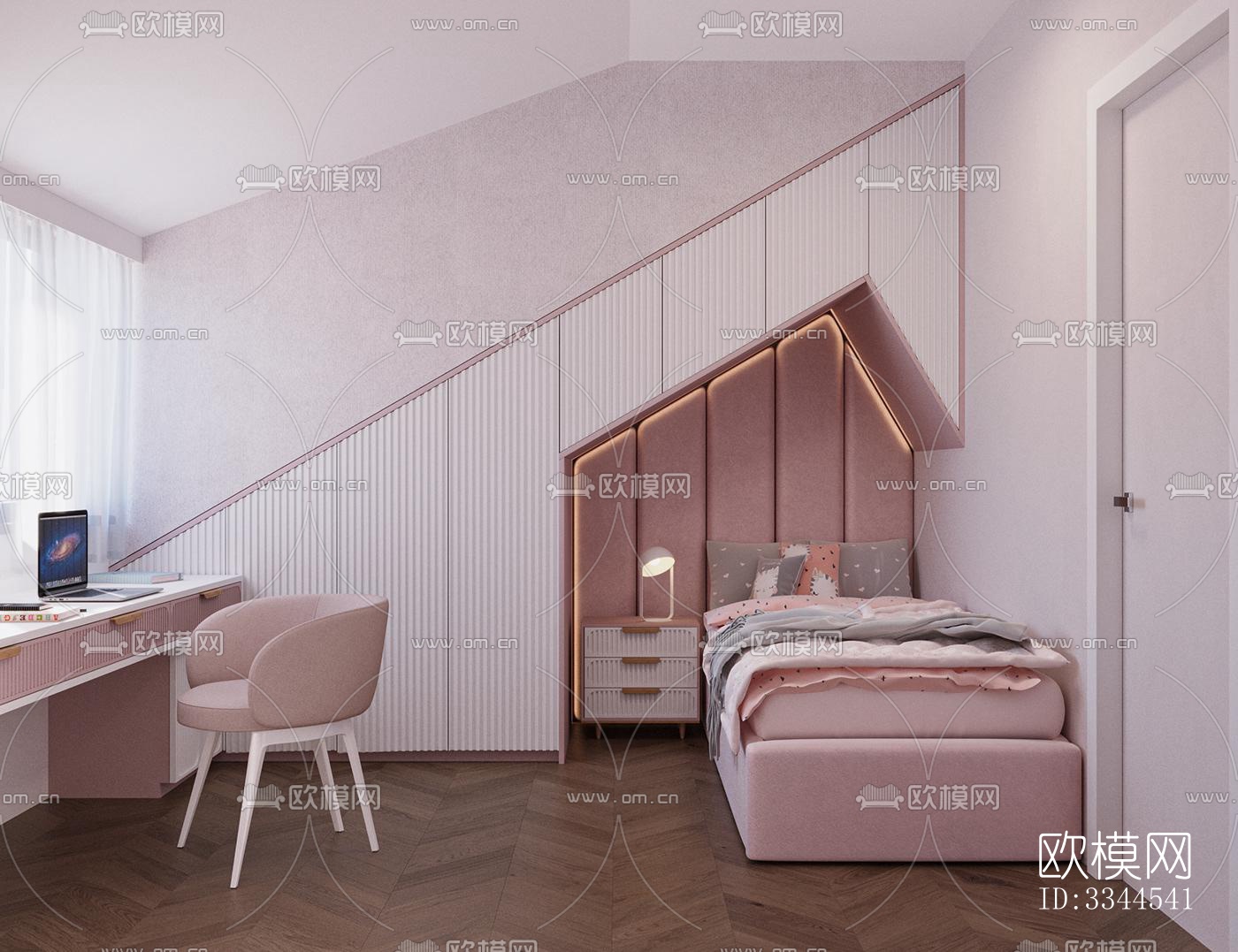 现代卧室效果图下载（渲染图4）