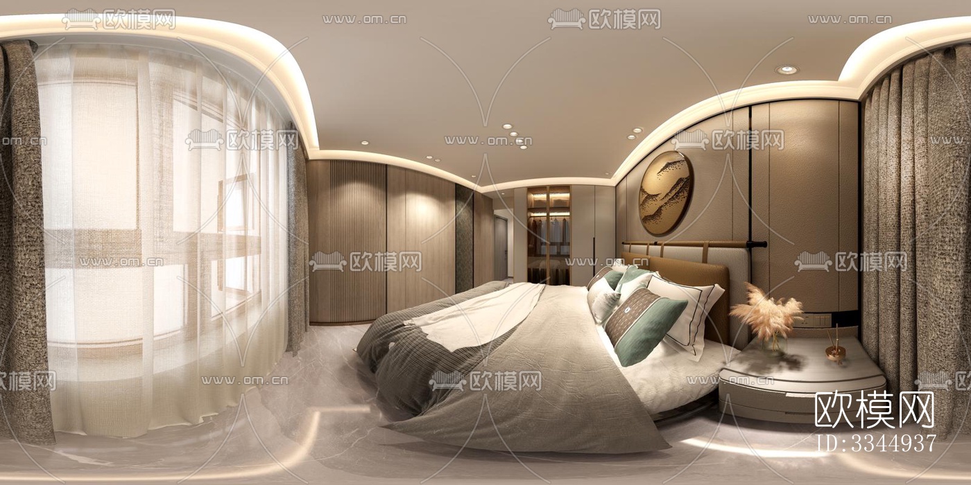现代卧室效果图下载（渲染图4）