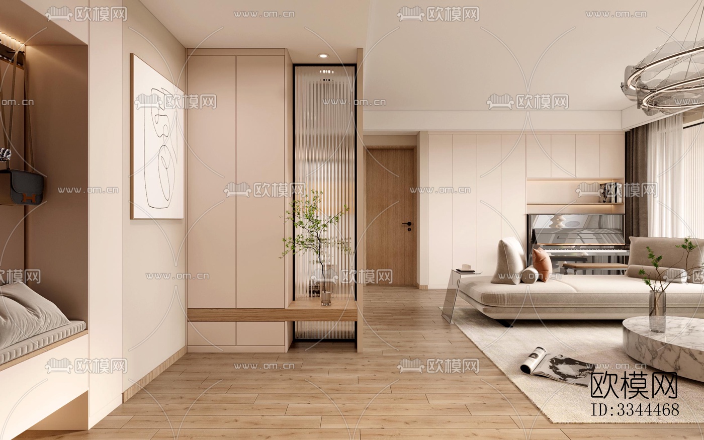 现代卧室效果图下载（渲染图9）