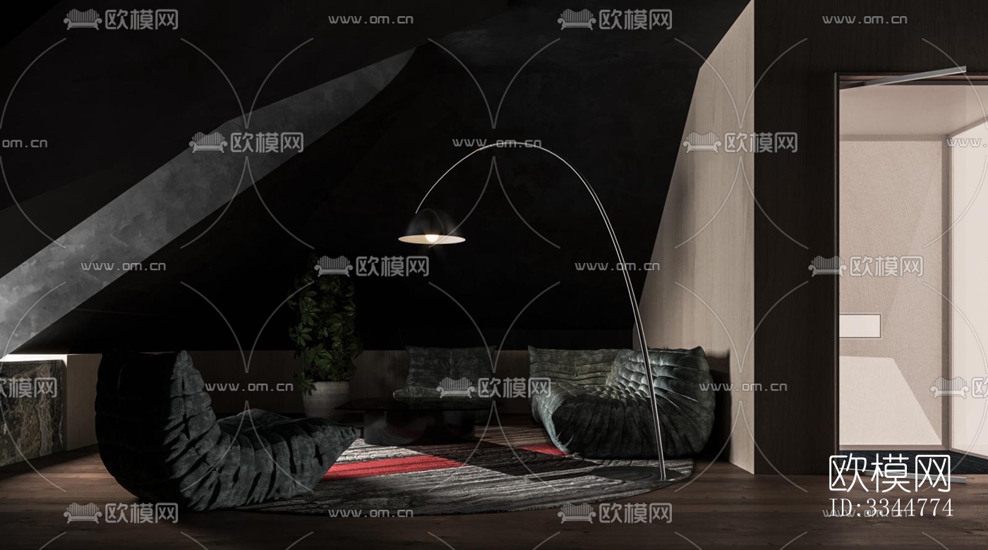 现代卧室效果图下载（渲染图12）