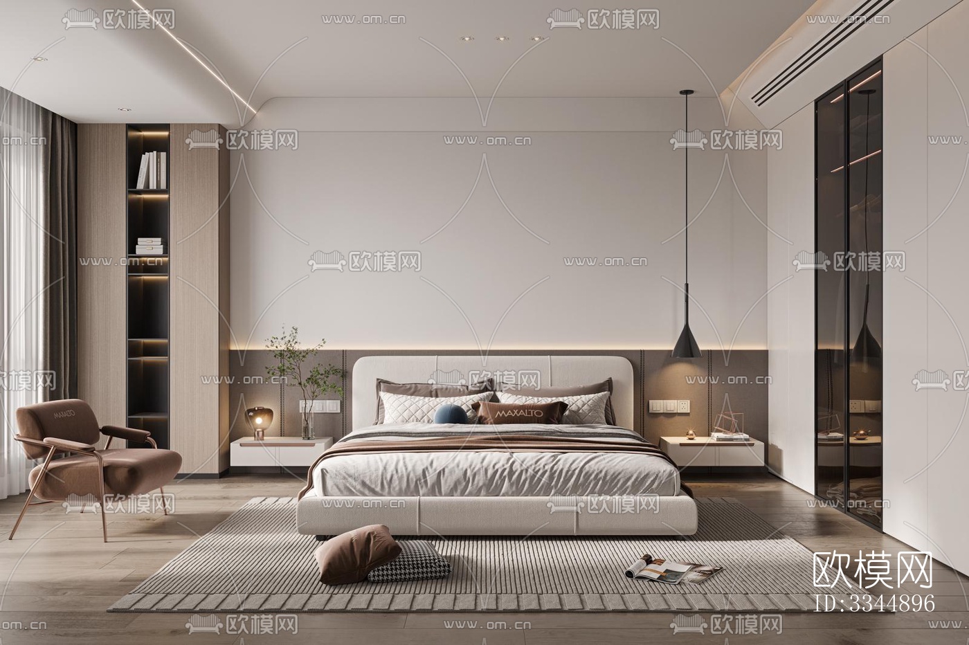现代卧室效果图下载（渲染图17）