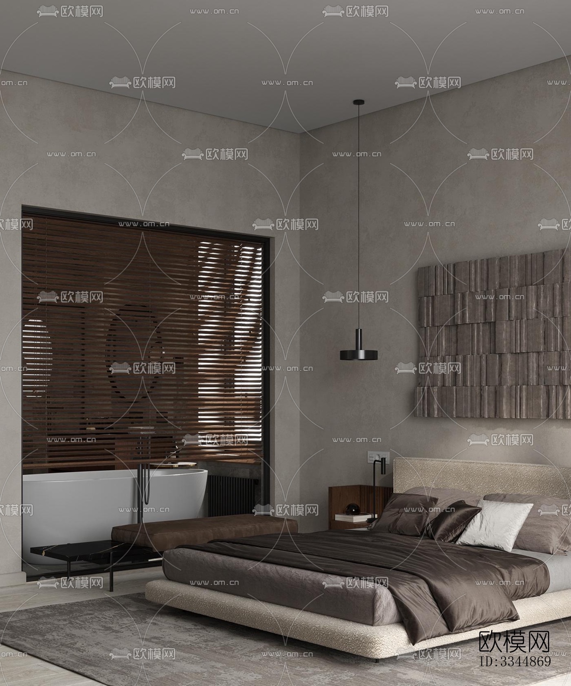 现代卧室效果图下载（渲染图6）