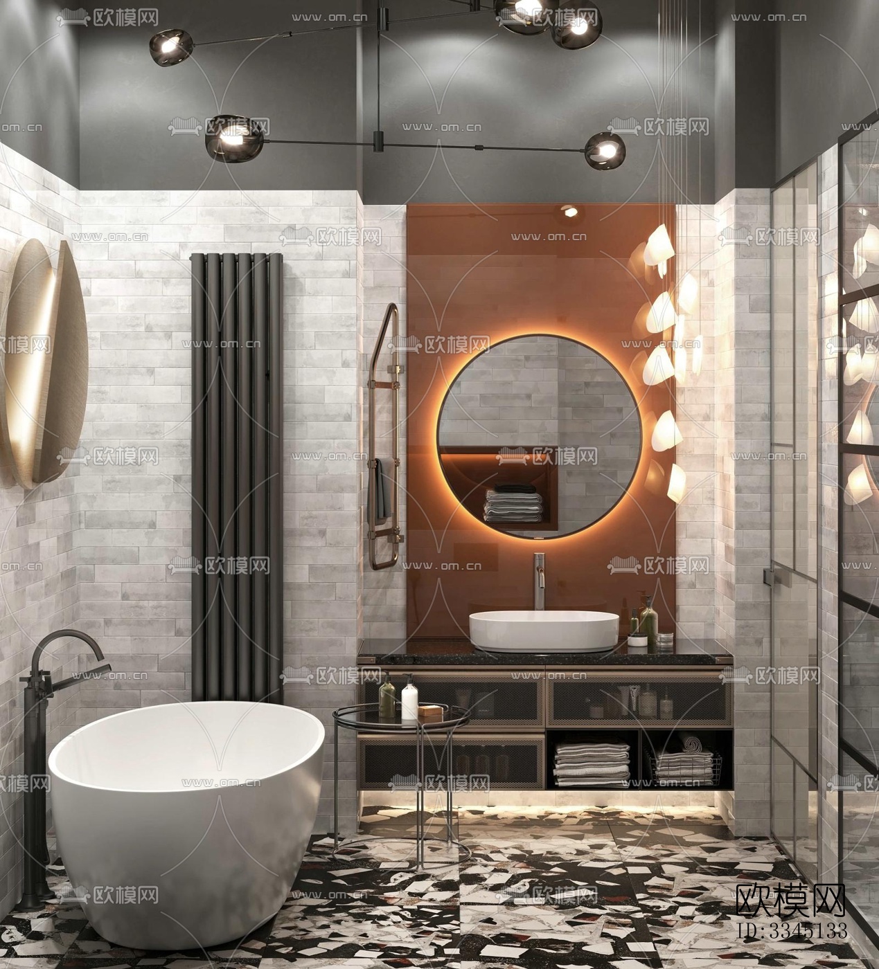 现代卫生间效果图下载（渲染图2）