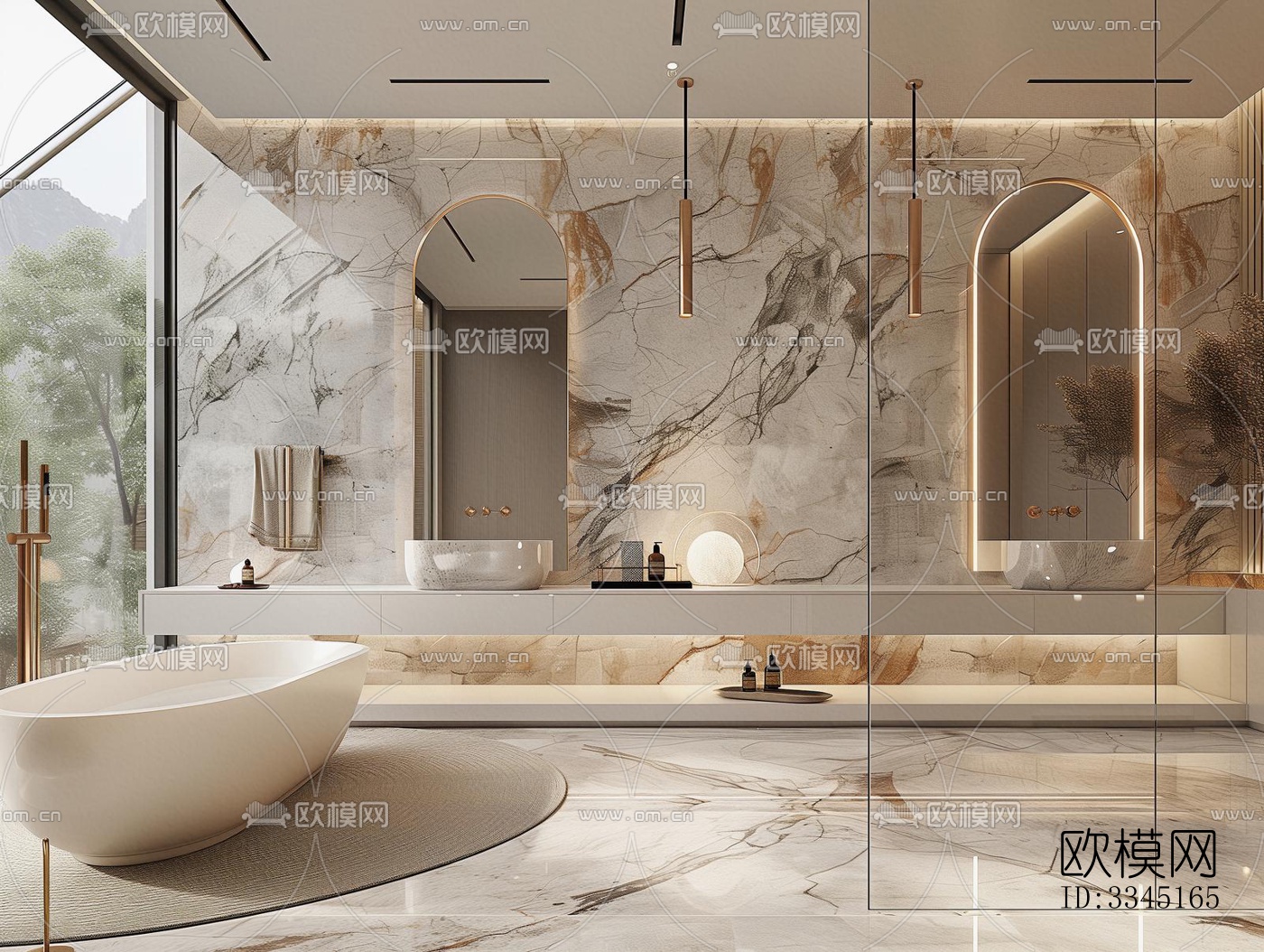 现代卫生间效果图下载（渲染图5）