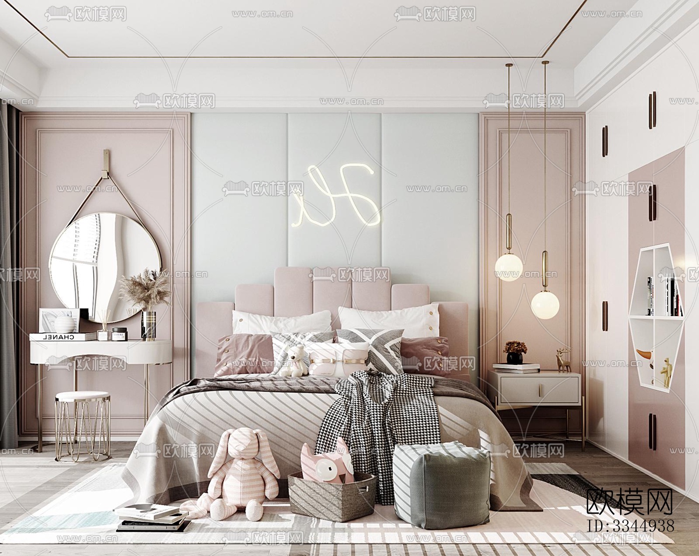 现代卧室效果图下载（渲染图7）