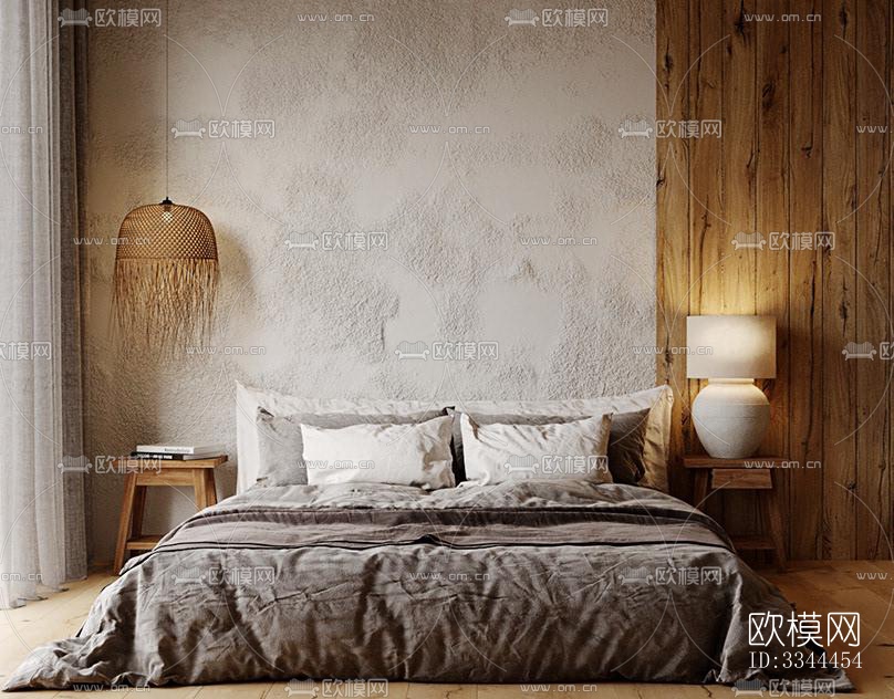 现代卧室效果图下载（渲染图1）