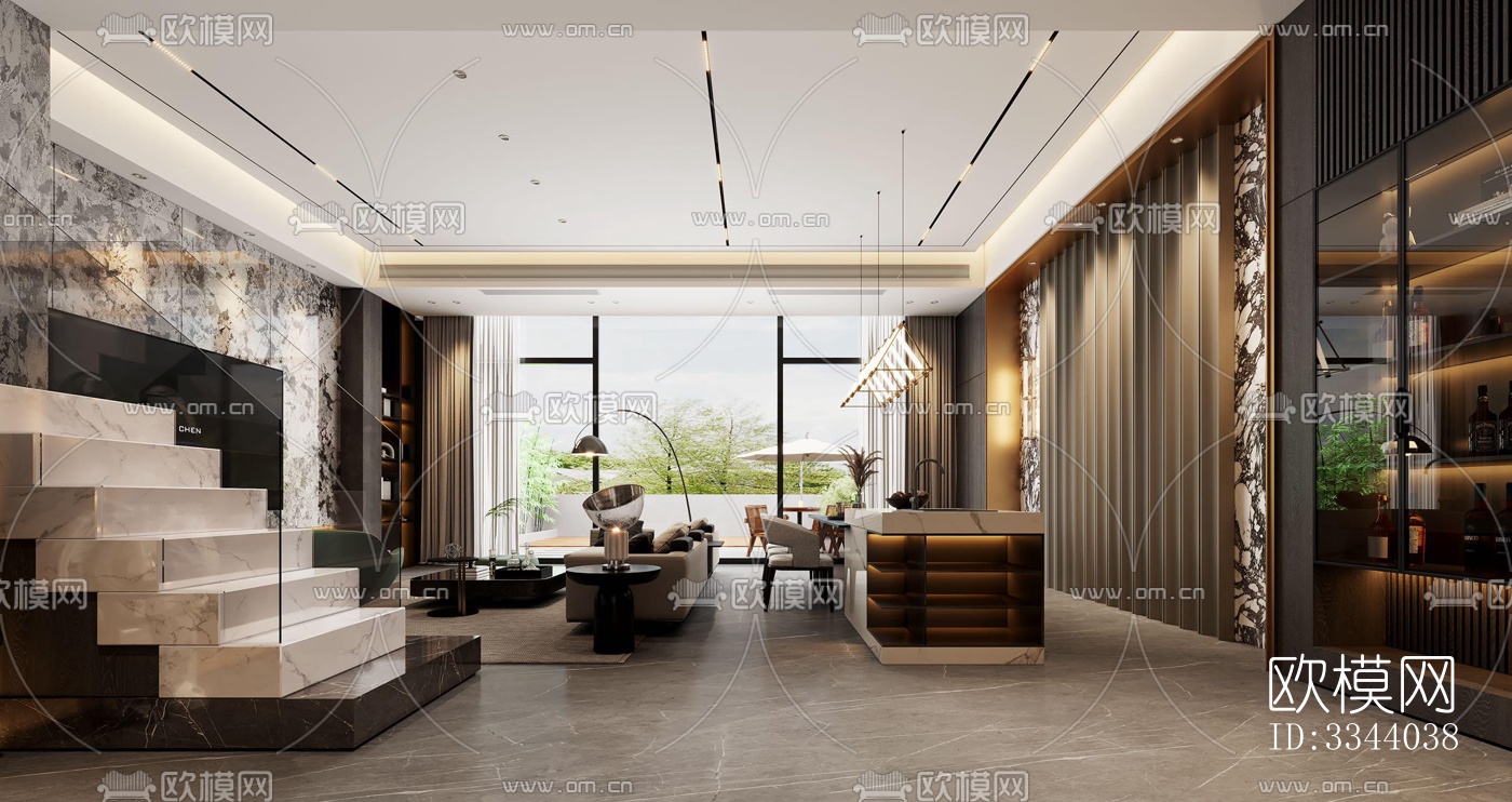 现代别墅效果图下载（渲染图4）