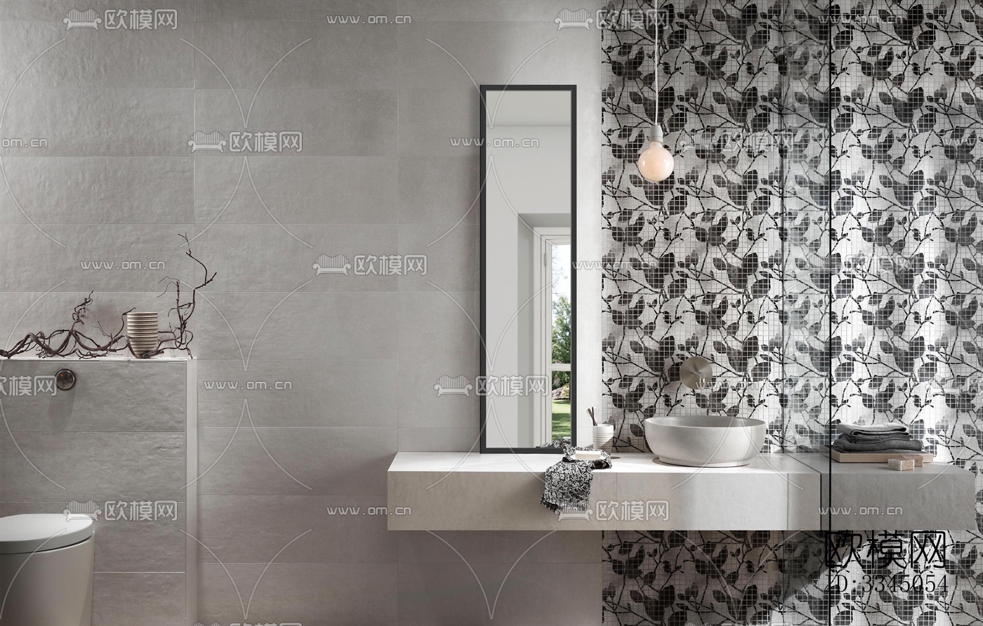 现代卫生间效果图下载（渲染图1）